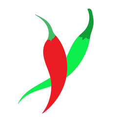 green and red chillies one short red chilly with long green chilli