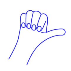 Obraz premium Hand gesture doodle icon. Contour vector illustration
