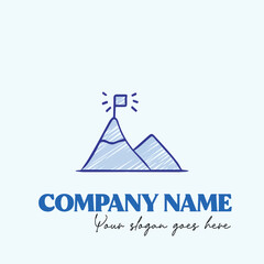 Mountain illustration black and white for logo company vector image
