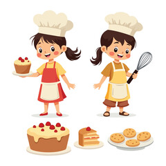 World Baking Day Baking Tools, Cakes, Cookies, Bakery Icon Set, Baking Scene, Dessert Clipart, Baking Pattern, Funny Stickers, Infographic, Badge, Baking Quote Vector Illustration Collection