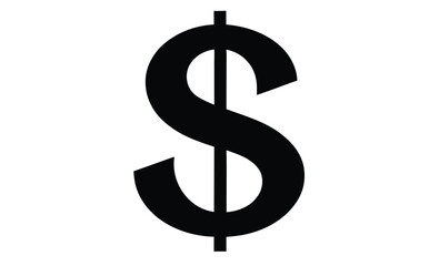 Dollar symbol money icon flat silhouette, American dollar currency or dollar symbol flat icon for apps and websites 
