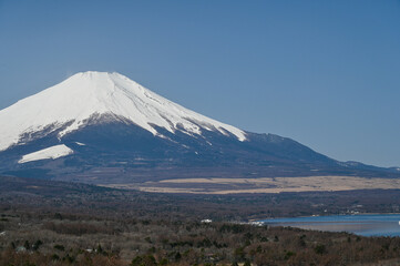 Fototapeta premium 山梨県パノラマ台からの山中湖と富士山