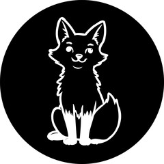 Whimsical fox illustration with playful expression against a dark background
