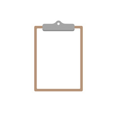 Note board with blank white paper. Notebook with clean sheet. Vector illustration.