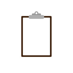 Note board with blank white paper. Notebook with clean sheet. Vector illustration.