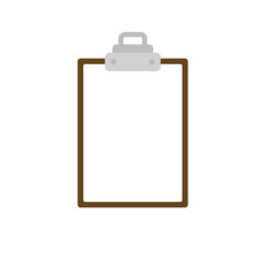 Note board with blank white paper. Notebook with clean sheet. Vector illustration.
