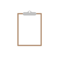 Note board with blank white paper. Notebook with clean sheet. Vector illustration.