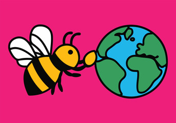 Fototapeta premium World Bee Day Vector Designs – Bee Conservation, Eco-Friendly T-shirt, Sticker, Poster, Social Media, Animated GIFs, Honey Bees, Pollination Awareness