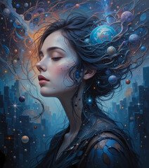 Cosmic Dreamscape: A Surreal Portrait of Imagination and the Universe