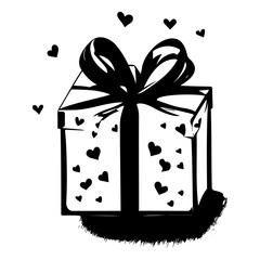 Stylized gift illustration evoking celebratory feelings and affection design