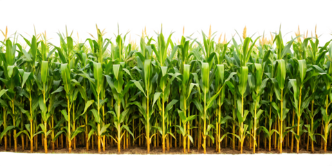 A cornfield isolated on white background PNG. GENERATIVE AI