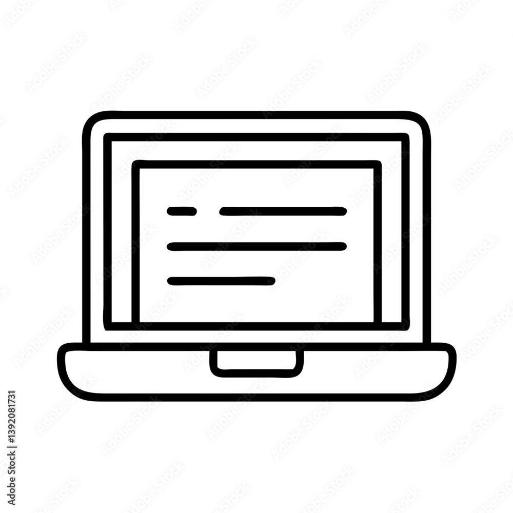 Poster laptop computer vector icon for website design and mobile app development outline style modern and c