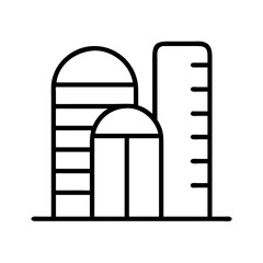 Farm silo vector icon illustration agricultural storage building for grain and livestock feed design element © IsratJahan