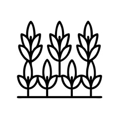 Wheat field vector icon illustration, agriculture and farming concept, harvest crop symbol design element