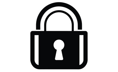 Padlock combination lock icon silhouette, Combination lock or padlock flat vector icon for apps and websites 