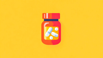 An icon of a pill bottle representing dietary supplements, vitamins, and health medication