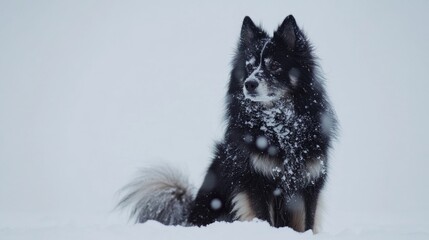 Majestic Dog in a Winter Wonderland
