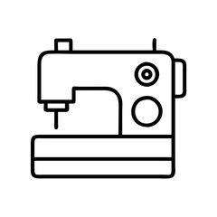 Sewing machine vector icon for fashion design tailor shop and clothing repair business simple outline style 
