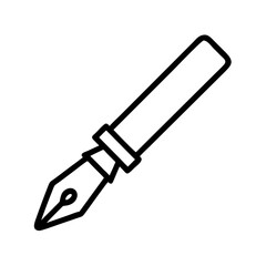 Fountain pen vector drawing for calligraphy writing and creative design projects graphic resource and icon