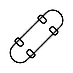Skateboard outline vector icon for skate park design and skateboarding equipment related graphic designs use case