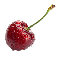 Photorealistic Juicy Red Cherry with Water Droplets &ndash; Macro Fresh Fruit in 8K

