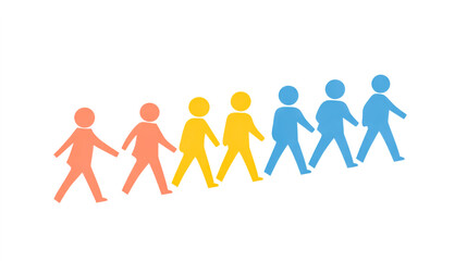 An icon showing a person leading a group of people