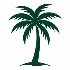 Obraz premium Palm tree silhouette icon on white background 