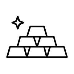 Gold bars investment wealth finance asset precious metal bullion stack treasure savings icon symbol k