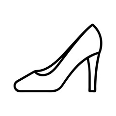 Outline drawing of a high heel shoe for fashion design and elegant footwear related graphic design projects