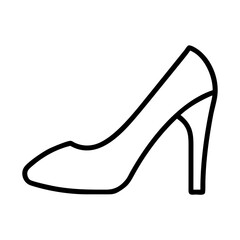 Elegant high heel shoe outline vector illustration perfect for fashion design and style related projects