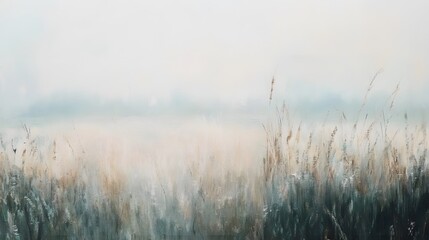 Abstract Landscape Art: Field Grass Painting