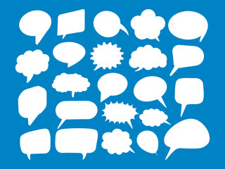 Collection of various speech bubbles and thought Bubbles for communication and design