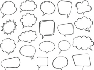 Fototapeta premium Collection of various speech bubbles and thought Bubbles for communication and design