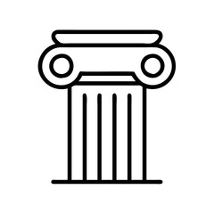 Ionic column vector illustration, greek architecture, roman pillar, ancient building design element, art 