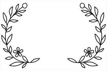 botanical frame, hand-drawn floral borders, continuous line art