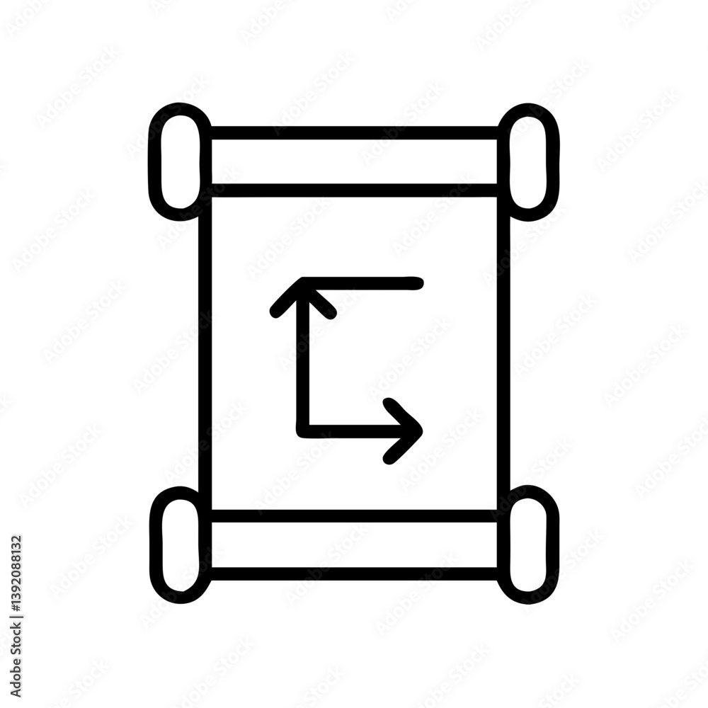 Poster blueprint scroll icon vector design for architectural plan and engineering drawing presentation proj