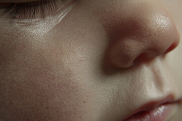 Obraz premium Close facial shot of a newborn