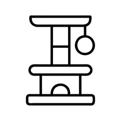 Cat tree condo furniture scratching post activity center for indoor cats and kittens outline vector icon