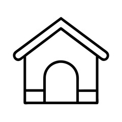 Dog house outline vector image for pet shelter and animal care designs and cute pet home illustrations needs