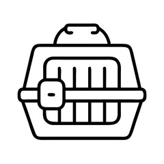 Pet carrier outline vector illustration for dog cat travel cage portable kennel airline approved safe design