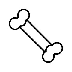 Dog bone outline vector illustration pet food treat chew toy drawing isolated on white background icon art