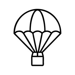 Parachute vector illustration for skydiving and extreme sports in outline style perfect for design use