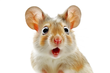  cartoon surprised mouse isolated on white background PNG. GENERATIVE AI