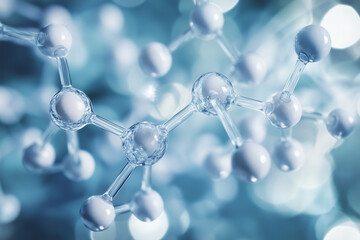 Molecule connections in futuristic 3D style