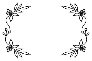 Floral Frame with Pink Lily and Leaf Ornament in Vintage Spring Design