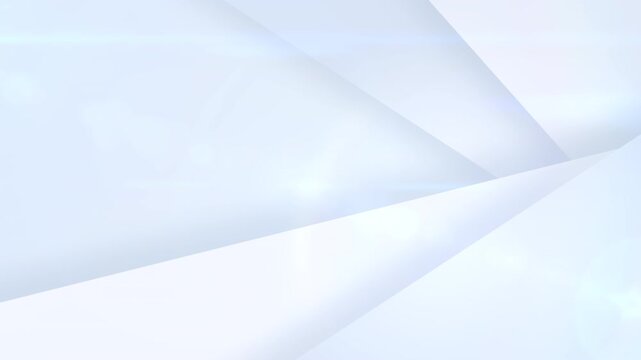 Abstract white background with intersecting triangles and light flares