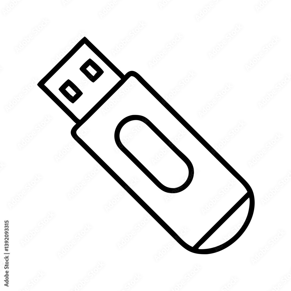 Poster usb flash drive vector icon for data storage portable memory stick device and computer technology ac