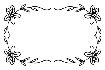 Floral Frame with Pink Lily and Leaf Ornament in Vintage Spring Design