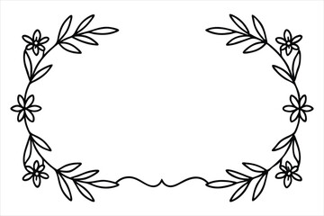 Floral Frame with Pink Lily and Leaf Ornament in Vintage Spring Design
