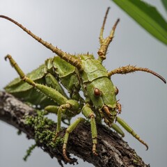 Fototapeta premium green grasshopper on a branch